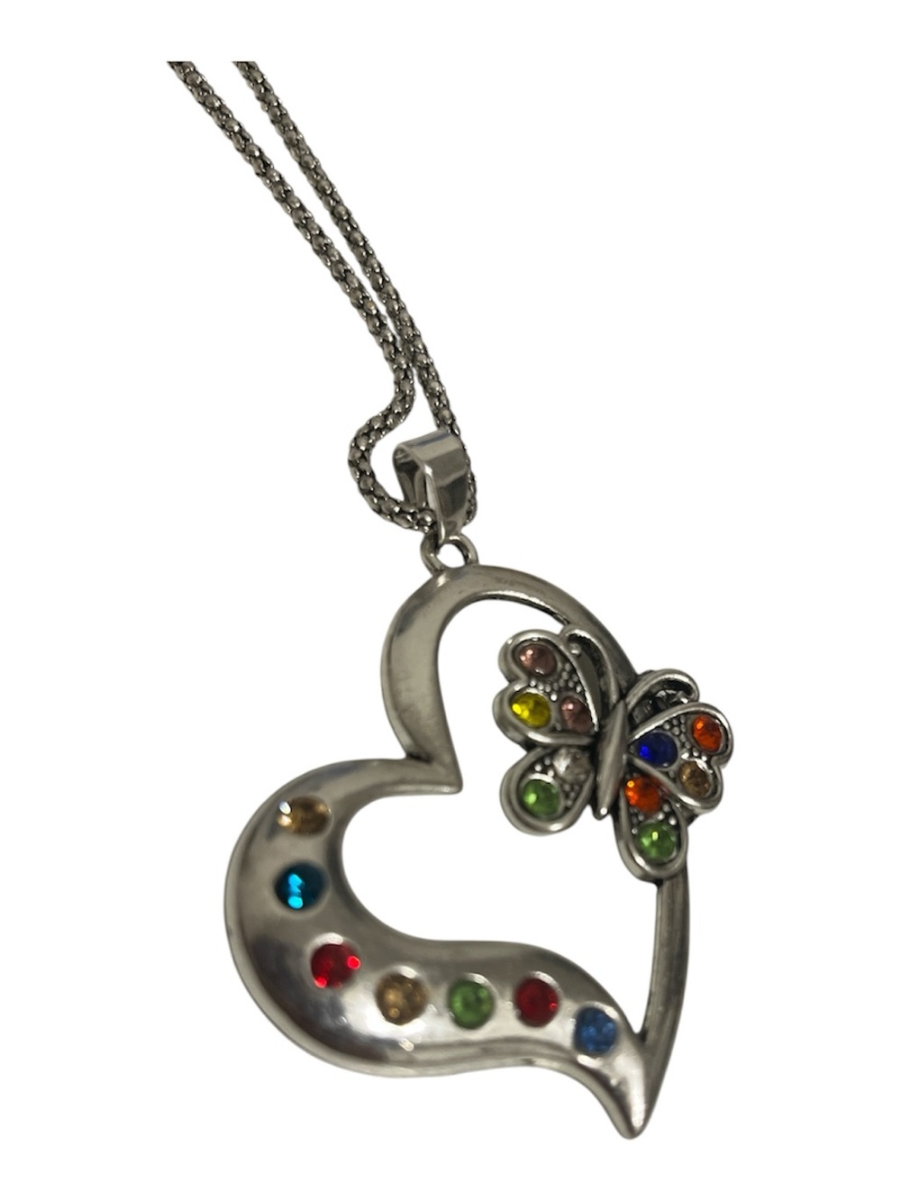 BetseyJohnson Gem Heart & Butterfly Pendant Necklace - Women Jewelry
